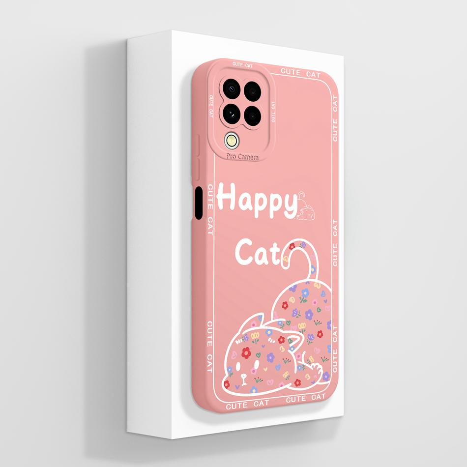 For Samsung M22 M32 A22 4G Case Cute Panda Soft Liquid Silicone Phone Back Cover For Galaxy M 22 32 A 22 Funda Camera Protectors