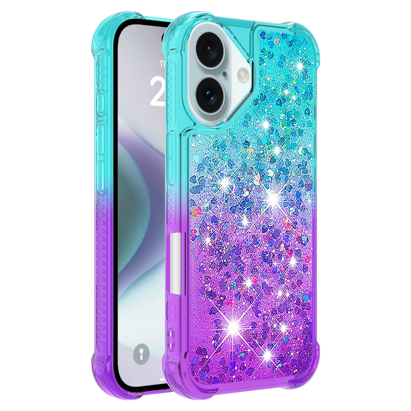 

For iPhone 16 TPU Case Gradient Quicksand Phone Back Cover