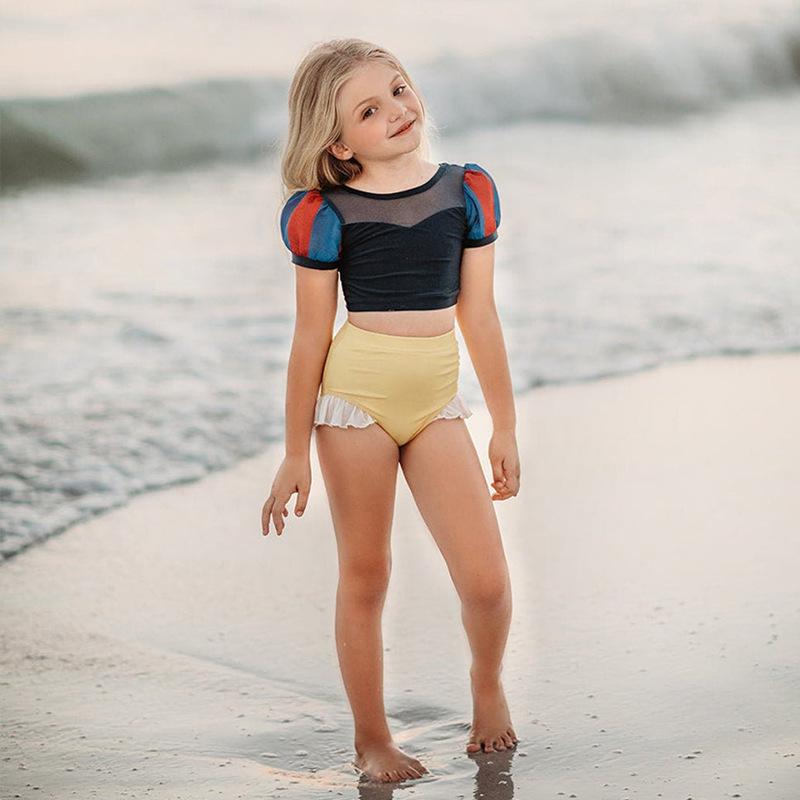 2026 Girls' Disney Princess One-Piece Swimsuit: Cinderella, Snow White & Rapunzel Design