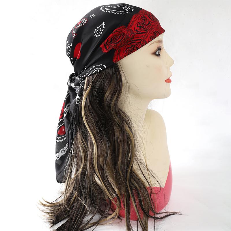 Luxury Brand Silk Shawl Square Scarf For Women Satin Hijab Fashion Wraps Neckerchief Female Hair Bands Ribbon Headband Bandana