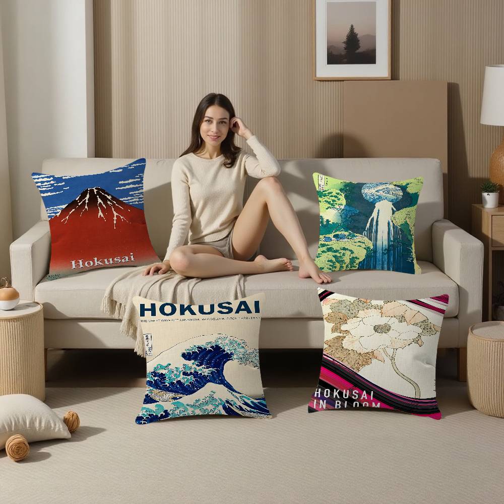 Anime K-Katsushika H-Hokusai Cushion Cover Pillowcase Upholstery Sofa Throw Pillow Home Decor Pillowcas