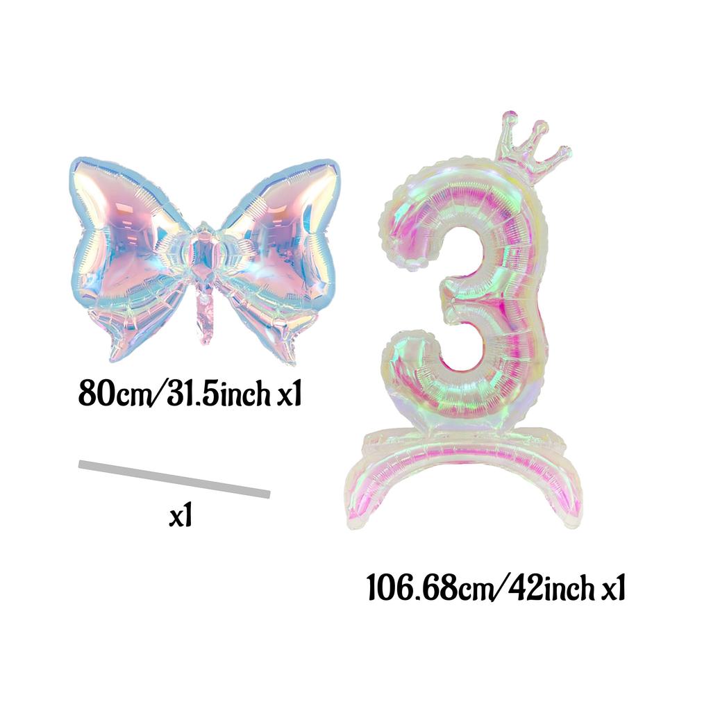 2 digital colorful transparent bow balloons for graduation, wedding, baby shower, anniversary, and birthday party decoration