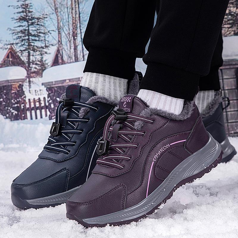 Men's Winter Fleece-Lined Non-Slip Sports Shoes: Warm, Comfortable, Casual Footwear for Middle-Aged and Elderly Men
