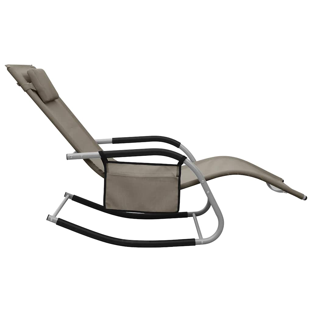 Sun Lounger Textilene Taupe and Grey
