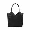 Rootote Women's A4 Size Vertical Tote Bag, Synthetic Leather, Shoulder Strap, LT Round V-Cut - A 3666 (01 Black)