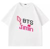 Y2K BTS Jimin Print Family Matching T Shirts Cute Casual Short Sleeve Tops for Adults Kids Summer Soft Comfortable Tees