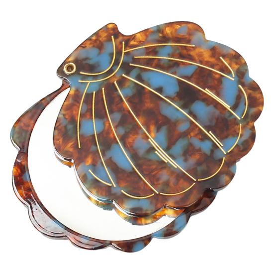 

Зеркало для макияжа в форме ракушки, портативное дорожное, складное зеркало для макияжа из уксусной кислоты, легкое, женское, для девочек, ручное косметическое зеркало