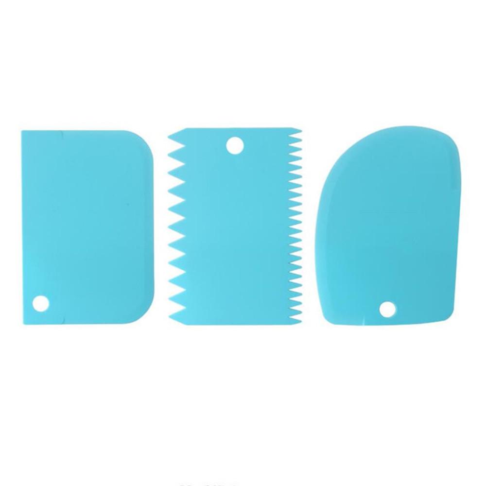 3PCS/Lot Dough Cake Cutter Slicer Spatula for Cake Cream Scraper Pasty Cutters Scraper Irregular Teeth Edge DIY Smoother