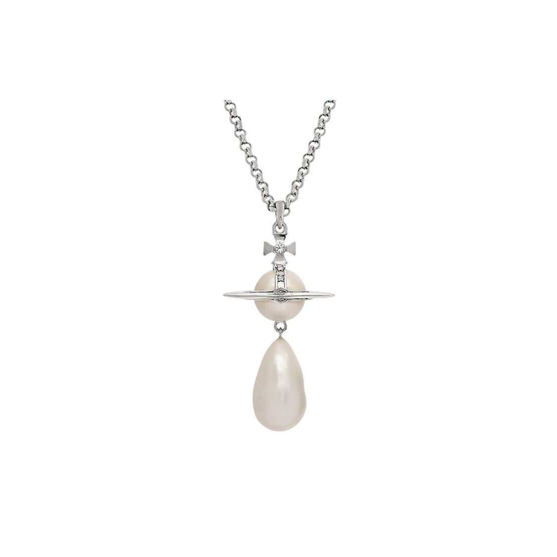 

Vivienne Westwood Pearl Drop Pendant Crystal Necklace Women necklace Brass 630203B602P103P103 Box