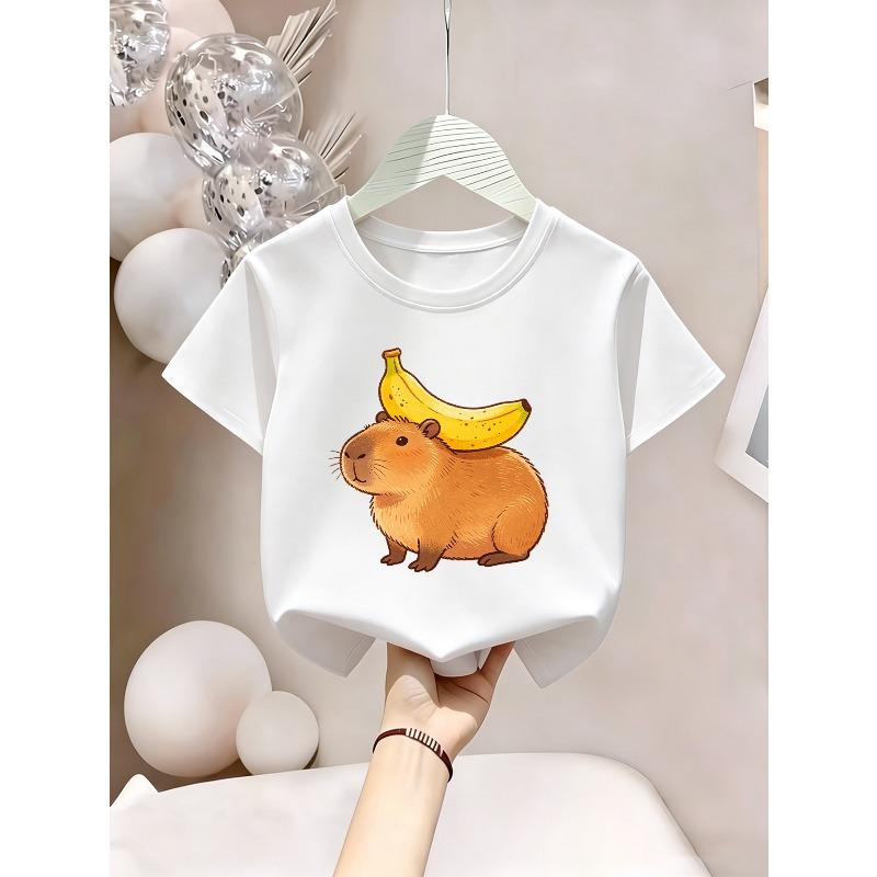 European Sizes Summer Kids' Clothing Cotton Short Sleeve, Comfortable and Stylish Short Sleeve Suitable for Daily Wear, Birthday Gift