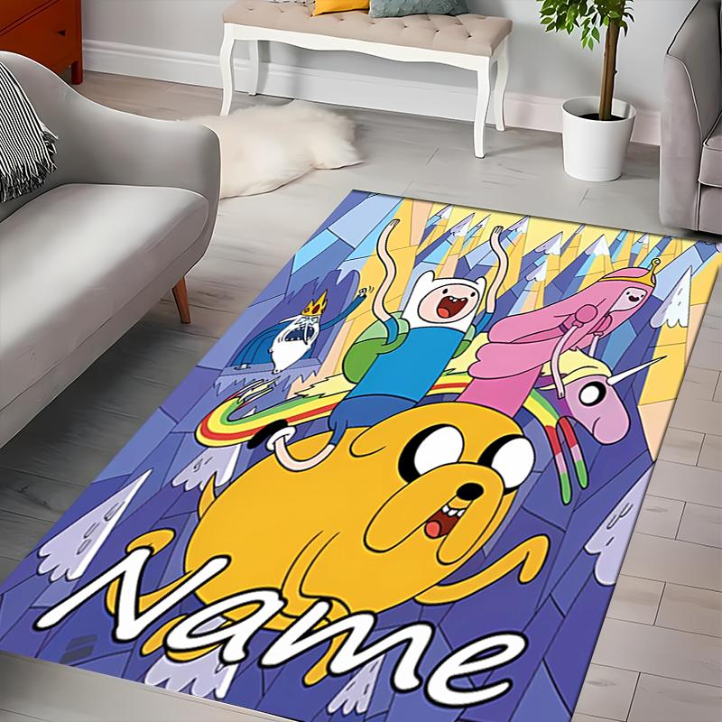 Custom Personalization Adventure Time Area Rug - Perfect For Kitchen, Bathroom,Laundry Room Decor Large Size Available,Gift All Seasons