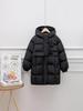 2025 Winter Girls' Warm Mid-Length Solid 90% White Duck Down Puffer Jacket