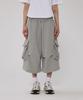 BOUNDARY Big Pocket Parachute Bermuda Shorts [Gray]