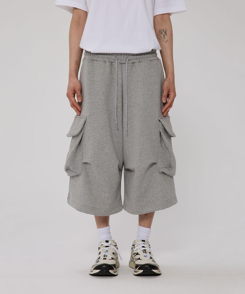 BOUNDARY Big Pocket Parachute Bermuda Shorts [Gray]