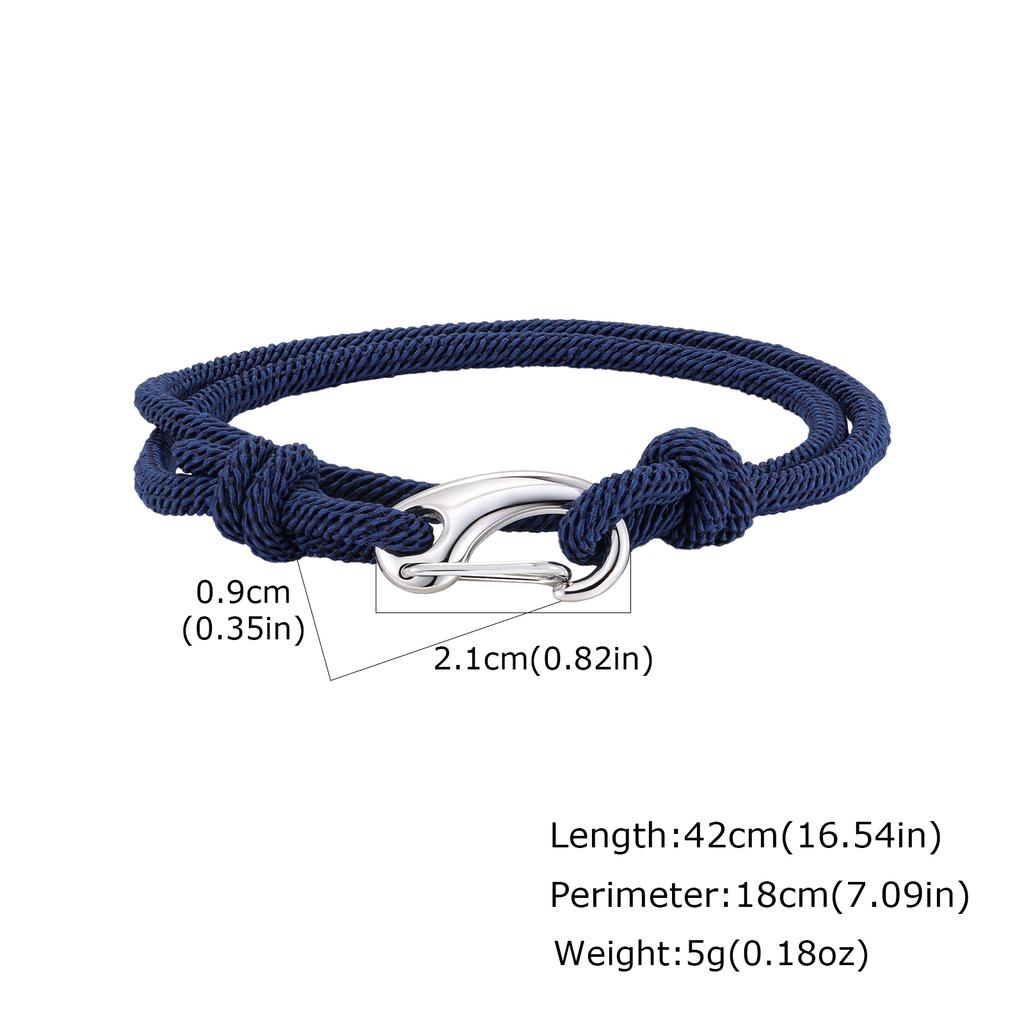 Einfaches doppellagiges Seilarmband für Männer, verstellbares geflochtenes Seil, nautisches Armband, handgefertigte Pulseras
