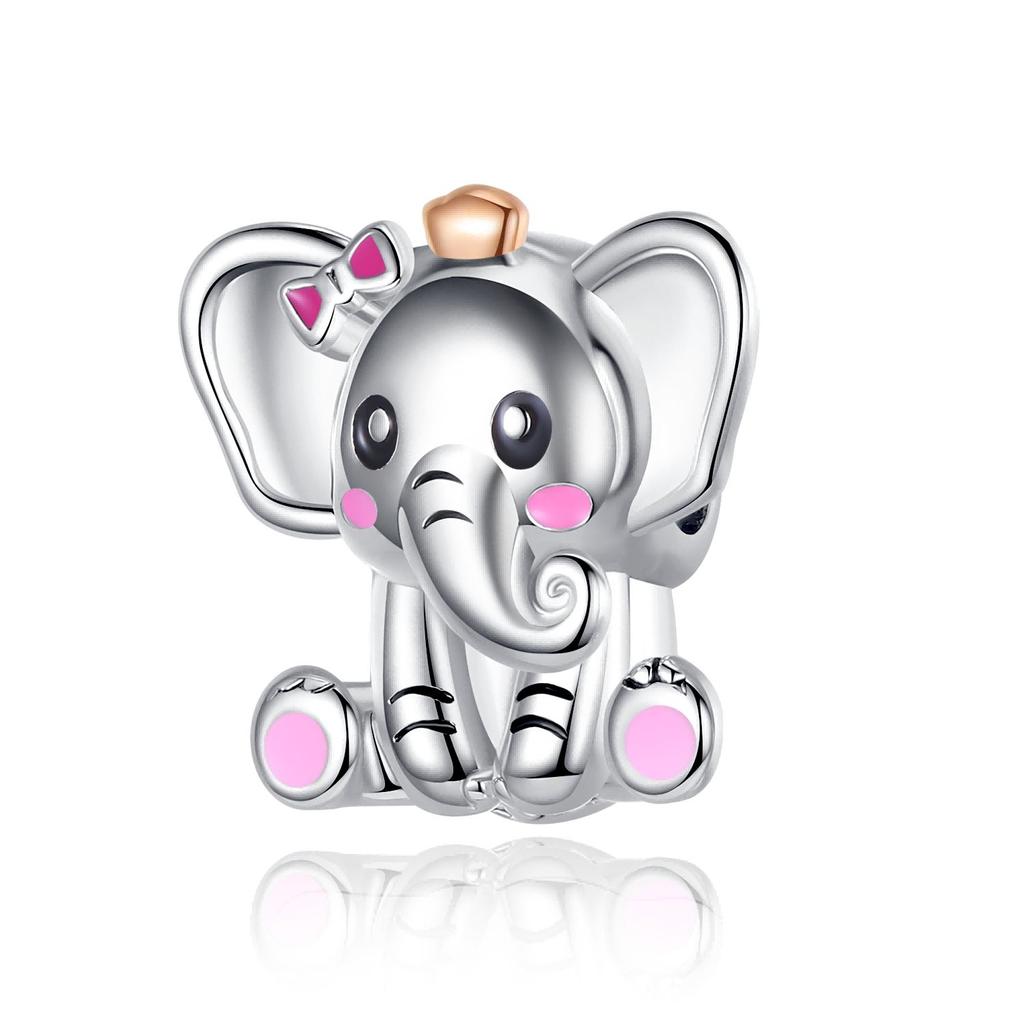 Kupfer Bunt & Funkelnd Elefant Anhänger Charm Passend Armband Schöne Schmuckaccessoires Geschenke