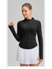 Women's Slimming Long Sleeve Stand Collar Sports Top - Elastic and Elegant Yoga & Running Fitness Jacket
