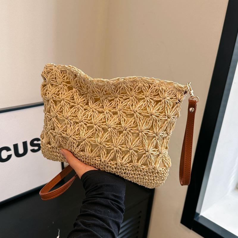 New Straw Bag Shoulder Messenger Bag Handwoven Bag Large Capacity Small Square Bag Beach Bag Women's Handbag