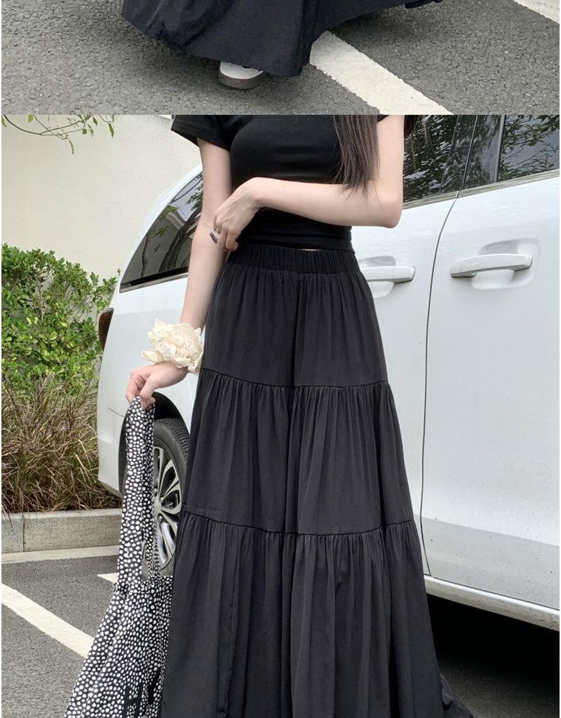 2026 New Style Women's Pink French Cake Skirt with Elastic Waistband - Spring/Summer Loose Slimming Half Skirt