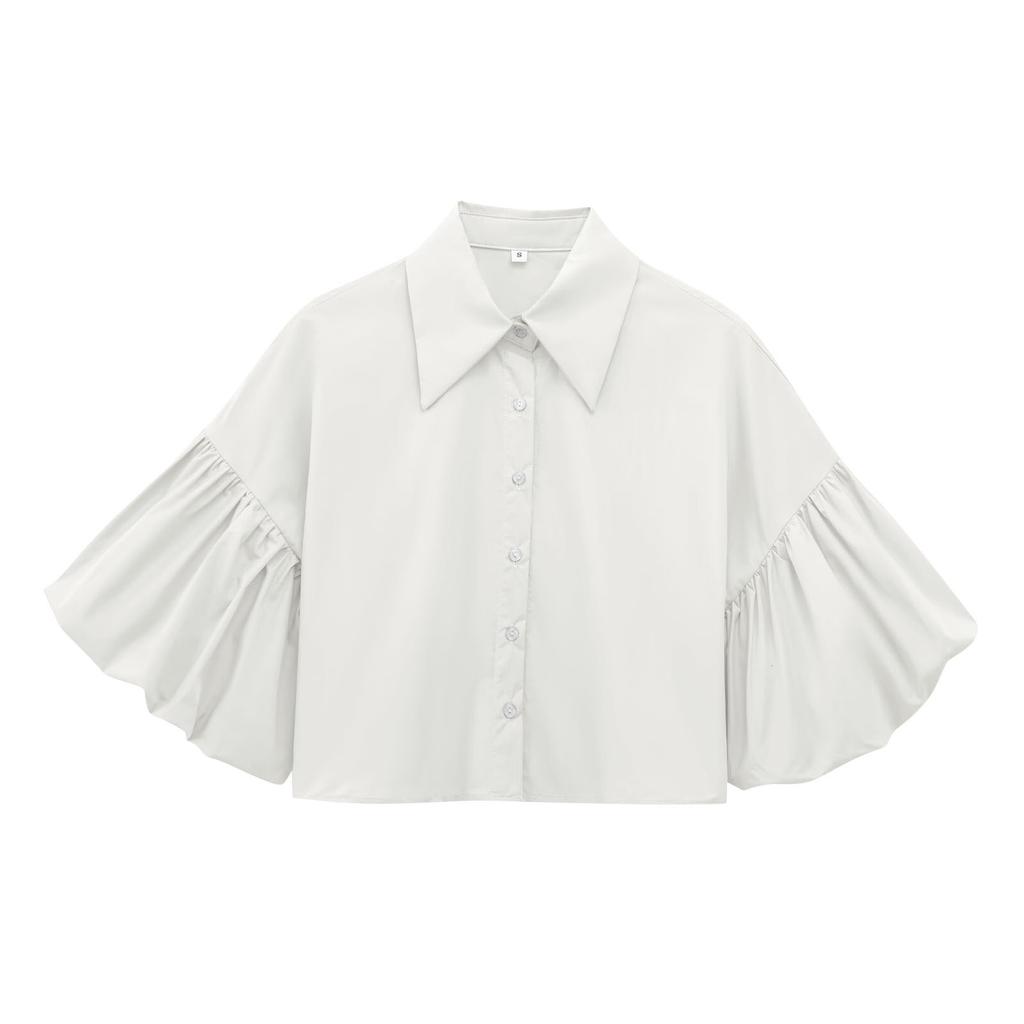 Women's Casual Floral Print V-Neck Short Sleeve Decorative Button T-Shirt Top