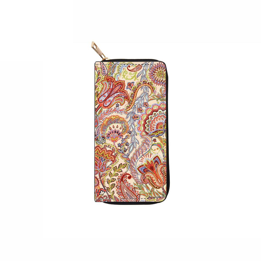 Etnisk stil lång dragkedja plånbok plånbok kuvertväska