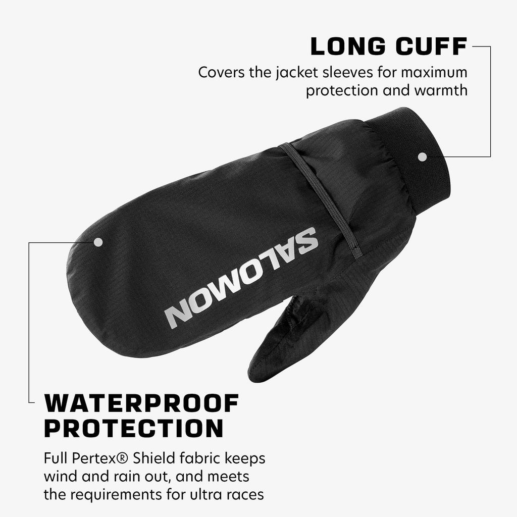 SALOMON Rękawice Outdoorowe MITENKI BONATTI WODOODPORNE MITENKI UNISEX Wodoodporne LC2052000 GŁĘBOKI CZARNY (Rękawiczka Bonatti) M / L