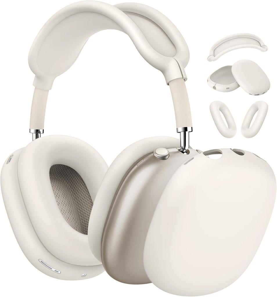Solid Color Silicone Protective Case for AirPods Max - Over-Ear Soft Shell Cover