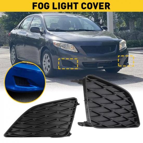2X Front Bumper Fog Light Bezel Cover For 2009 2010 Toyota Corolla Sedan EKK