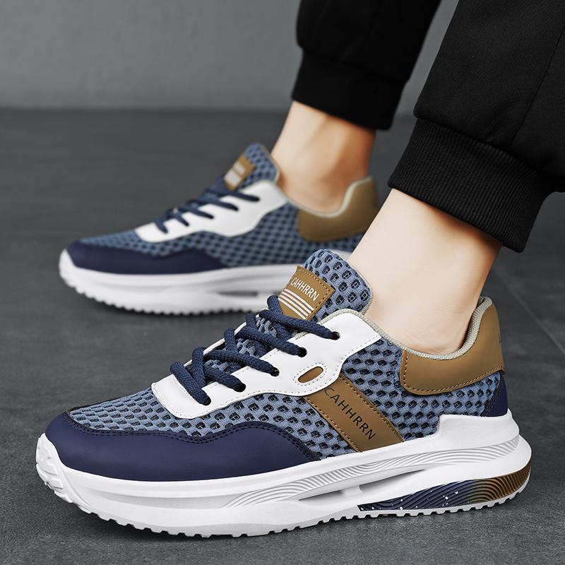 Fashion Breathable Mesh Men's Sports Shoes Korean Version Youth Casual Shoes Versatile Running Flats Comfortable Insoles Board Shoes