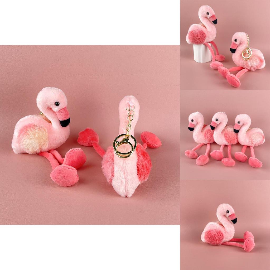 Flamingo Stuffed Plush Keychain Decorative Accessory For Gifts