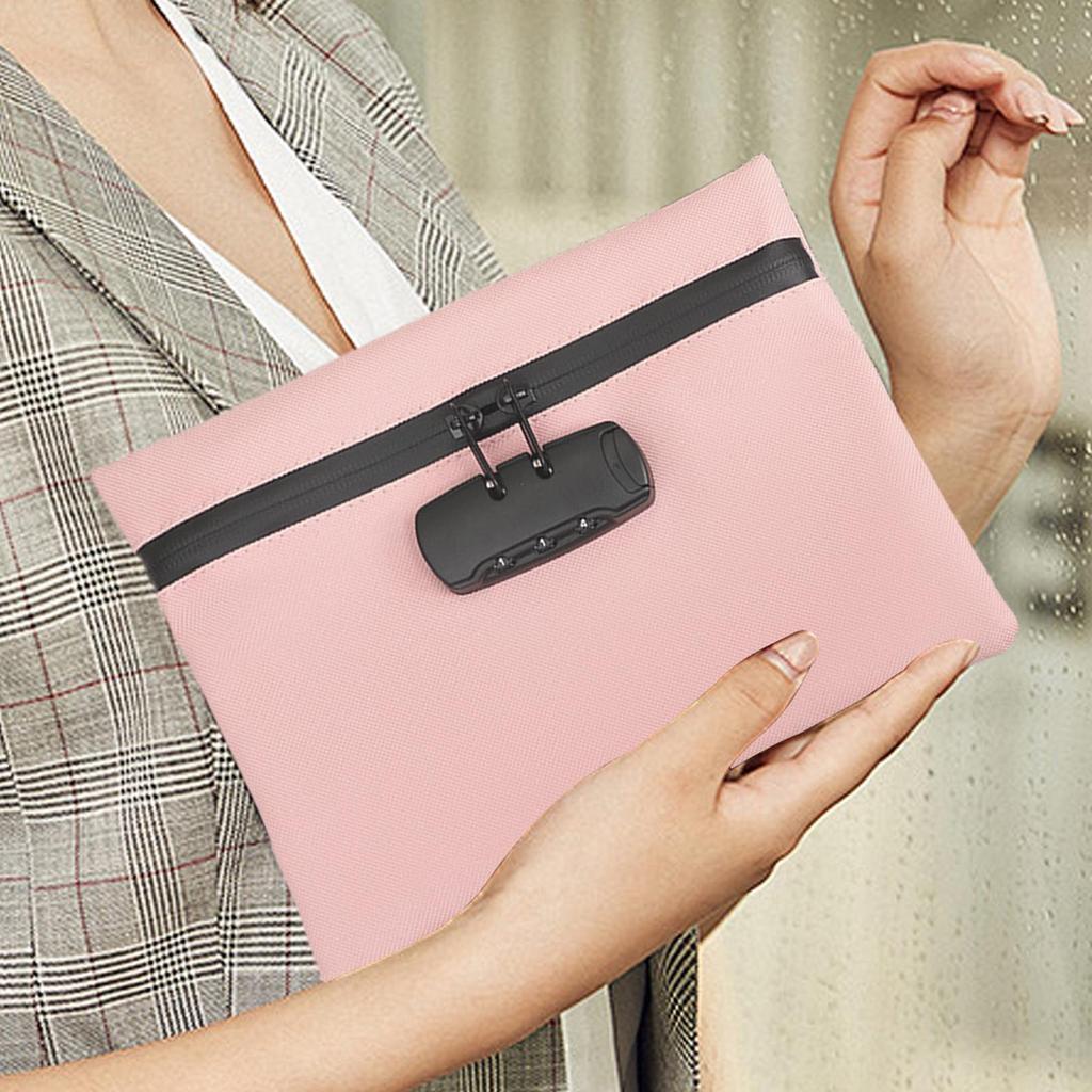 Waterproof Pouch Container With Password Lock Theft-Proof Organizer Portable Anti Cutting PU Money Bag For Personal Items