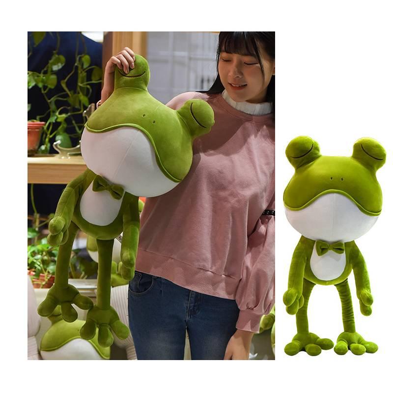 Adorable Coussin Peluche Grenouille Jouet en Peluche Doux Poupée Cadeau Décoration de Maison