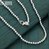 Colier de modă din argint sterling 925, cu mărgele de 4 mm, lungime 16-30 inch, Bijuterii de nuntă