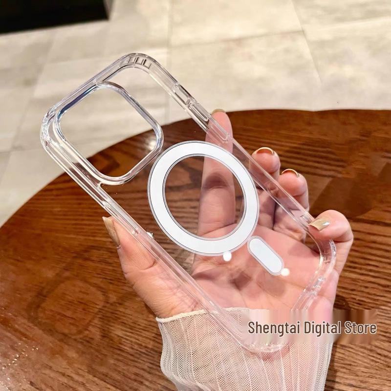 

Magnetic Transparent Magsafe Case for Apple 17 Pro - Wireless Charging & Drop-Proof Protection 15 Plus