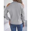 Women's Knitted Sweater Autumn/Winter Top Casual Cable-Knit Off-Shoulder Half-High Neck Long-Sleeved Pullover Women's Wear