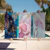 Abstract Golden Luxury Canvas Painting Beach Towel Colorful Bath Towels Microfiber Quick Dry Beach Yoga Spa Gym Pool