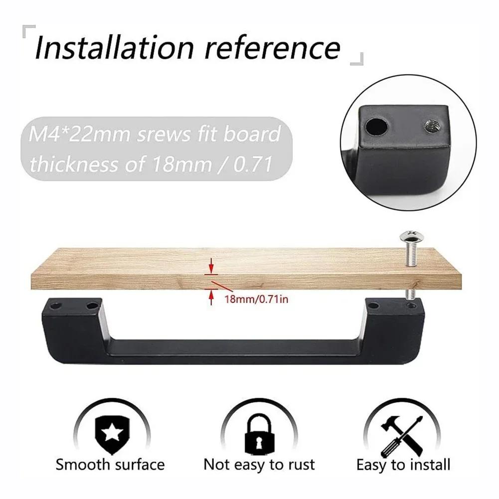 10pcs Cabinet Handles Wardrobe Door Pulls Kitchen Cupboard Pulls Drawer Knobs Aluminum Alloy Black Furniture Handle Hardware