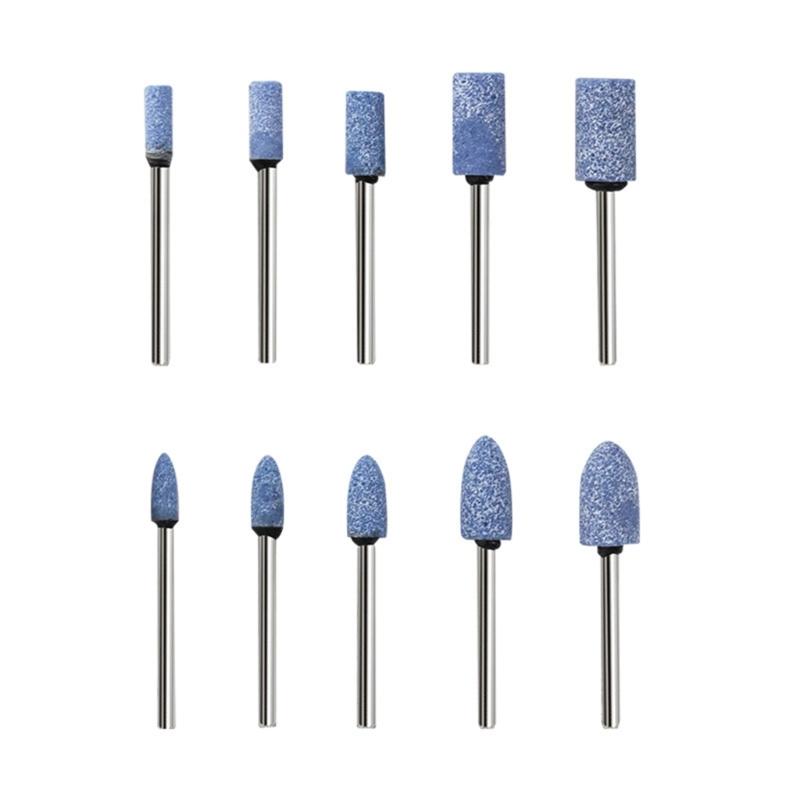 10Pcs Polishing Head Wheel Grinding Stone Bit Set for Electric Rotary Power Tool Marble Jades Craft Projects