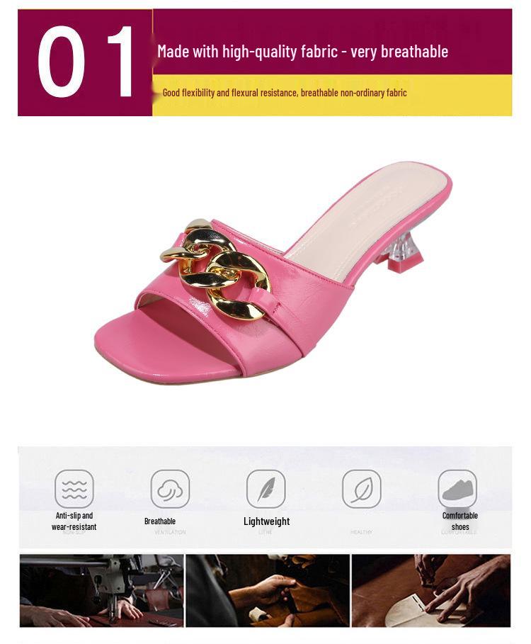 2025 Women's Fashion Fairy-Style Thin-Heeled Toe-Revealing Mid-Heel Sandals