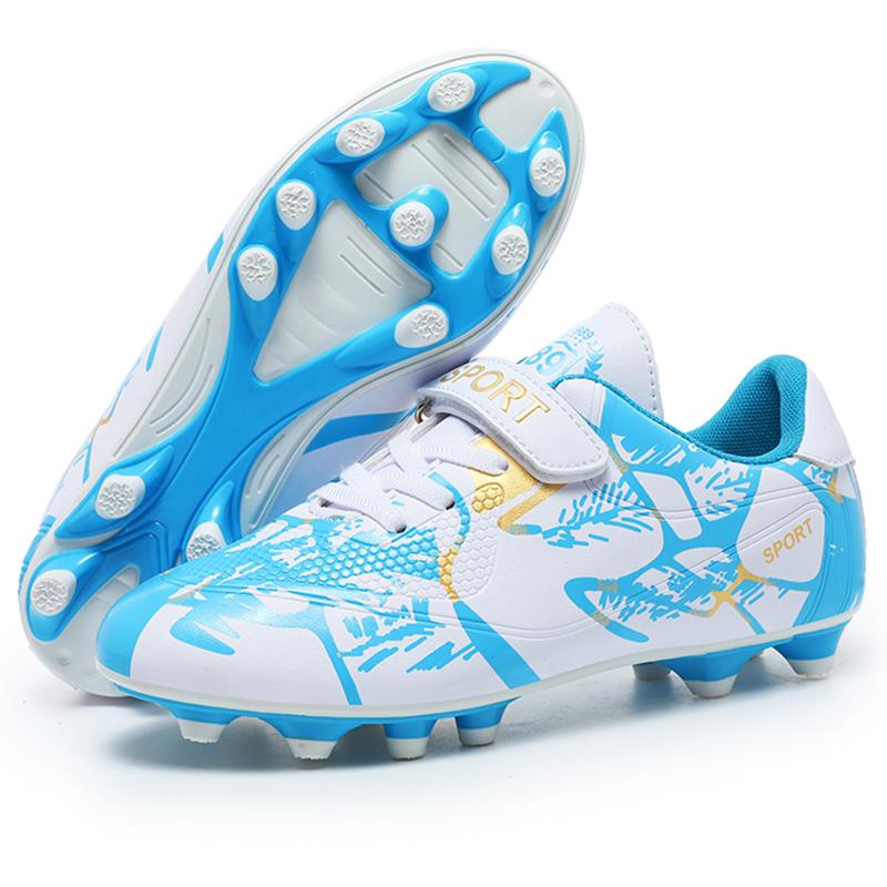 

Детские футбольные бутсы из ПВХ, противоскользящие, с длинными ногтями, волшебная наклейка TF с игровыми футбольными бутсами для мальчиков 39