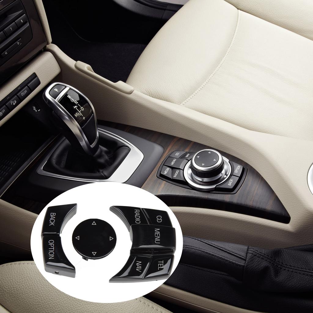 Center Console Multimedia Control Button Knob Kit Anti Scratch Stylish Multimedia Button Cover Trim Replacement for 1 3 5 Series
