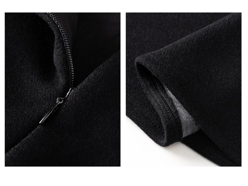 2025 New College Style Black A-Line Wool Skirt - Autumn/Winter Pear-Shaped Exclusive