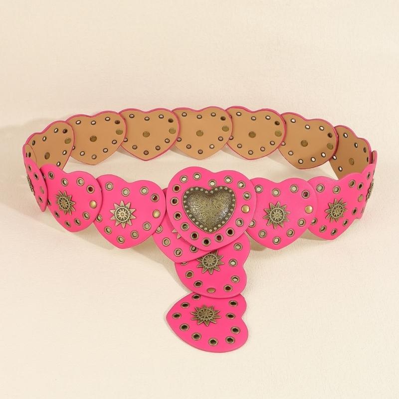 Girls PU Belt Motorcycle Adjustable Grommet Waist Belt Fashion Enthusiasts Belt Coat Dress Female Decorative Waistband