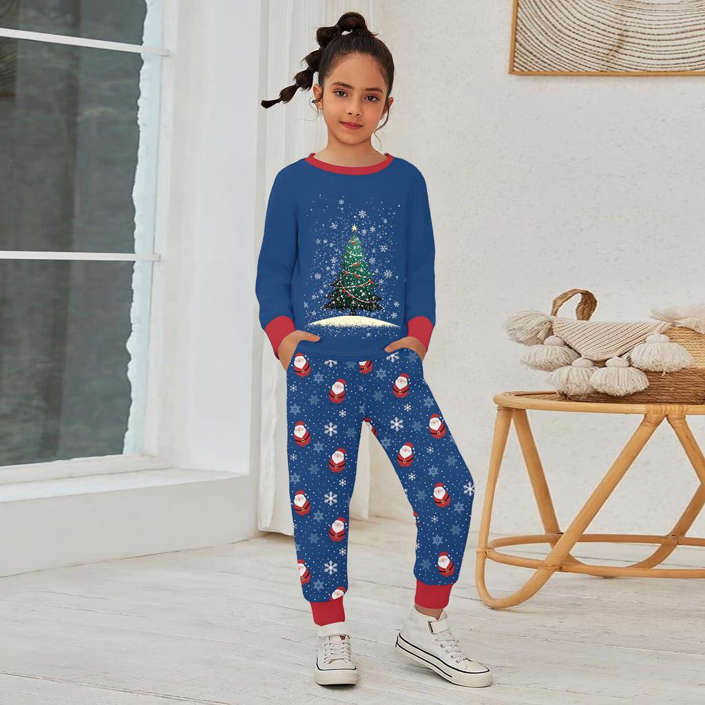 Motedress for barn Skjørt Rund hals Langermet topp Bukser