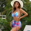 2024 Gradient Color Sexy Women's Bikini Three-Piece Swimsuit Set