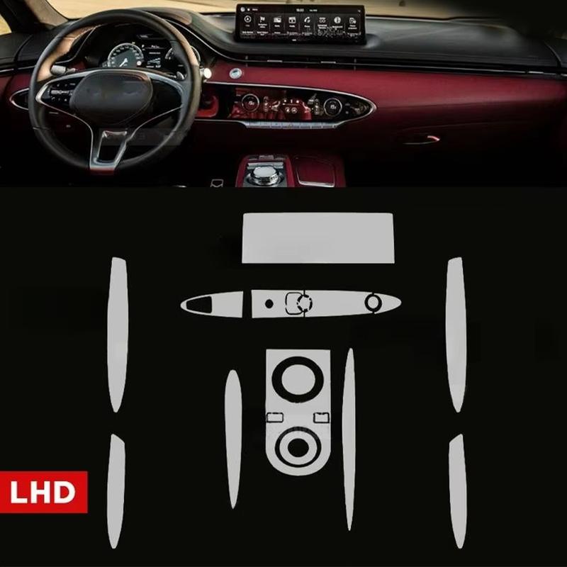 For Genesis GV70 -2024 Pre Cutting Car Interior Protection Film Gear Shift Console Anti-scratch Transparent TPU Film Sticker