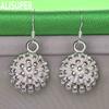 925 Sterling Silver Coral Fireworks Pendant Piercing Earrings Fashion Wedding Jewelry