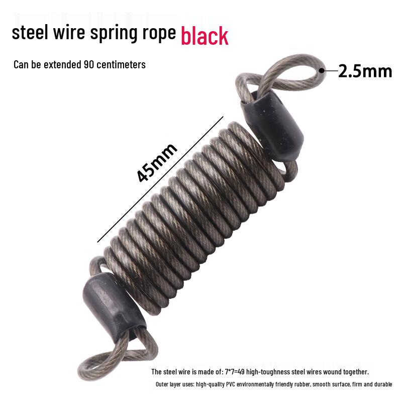 Retractable Helmet Lock with Spring Cable