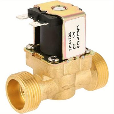 Normalde Kapalı Elektrikli Su Kapatma Vanası, Pirinç Elektrikli Solenoid Manyetik Vana, 0.02mpa~0.8mpa, 3/4 İnç DC 12V