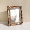 Elegant Picture Holder Resins Vintage Styles Flower Carvings Photo Frame for Sophisticated Home Styling Wall or Tabletop